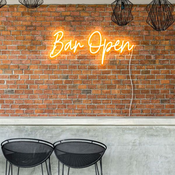 Faux Neon Bar Open Sign